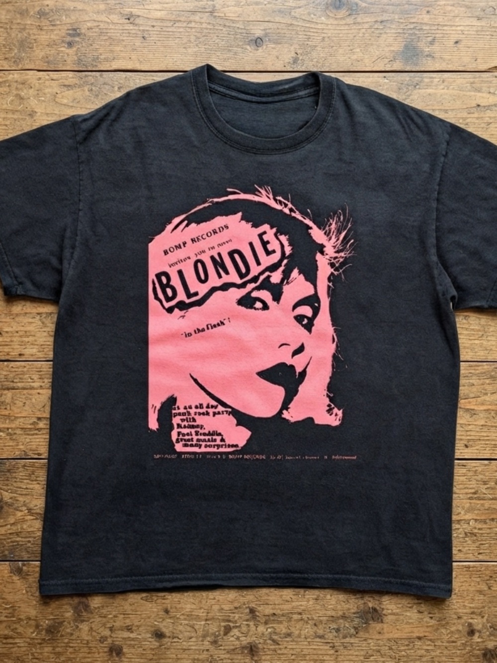 Gildan Black Tee with Pink Blondie Graphic